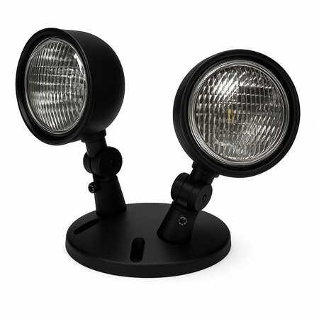 Indoor Steel LED Remote Head Emergency Light - black housing