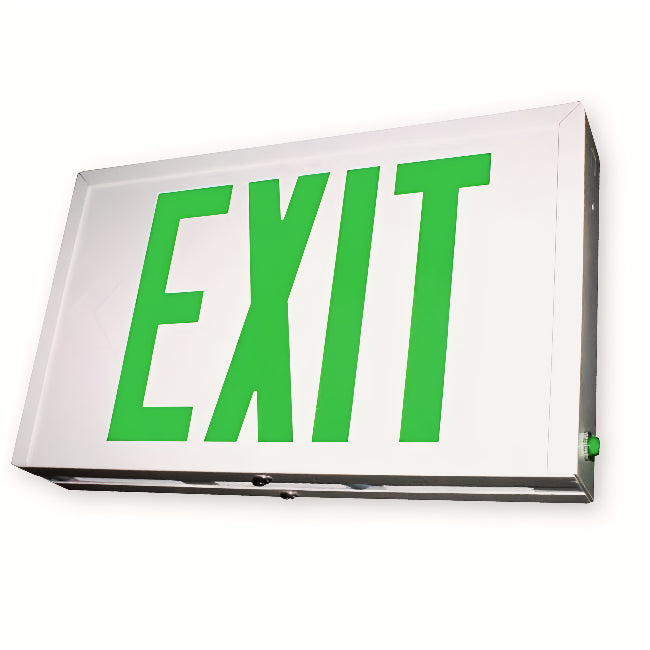 SXTEU Steel Exit Sign – Green Letter Color
