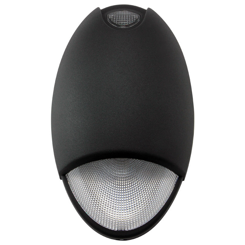 Low-profile outdoor LED emergency light for wet locations