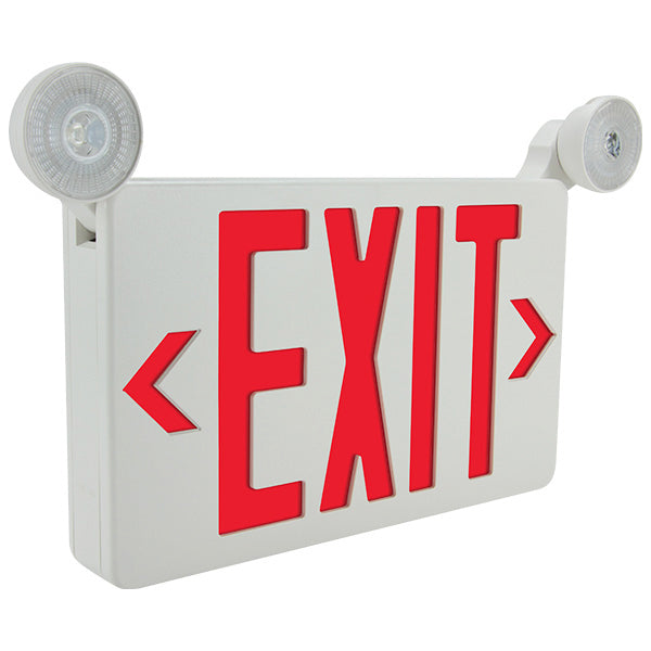 Ultra-compact LED Emergency Exit Light Combo - Red Letters