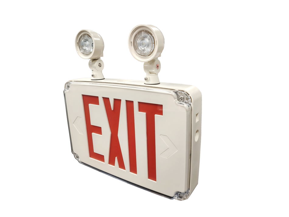 Low-Profile Wet-Location LED Combo Exit Sign