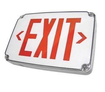 WLEZXTEU Compact Wet-Location LED Exit Sign - Housing-Color: Black