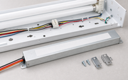 BAL1400LPTD low-profile fluorescent emergency ballast installed with fixture wiring