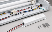 BAL700TD fluorescent emergency ballast installed with fixture wiring