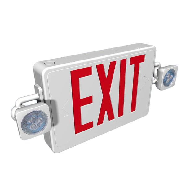 Red CEU Low-Profile LED Exit / White Housing