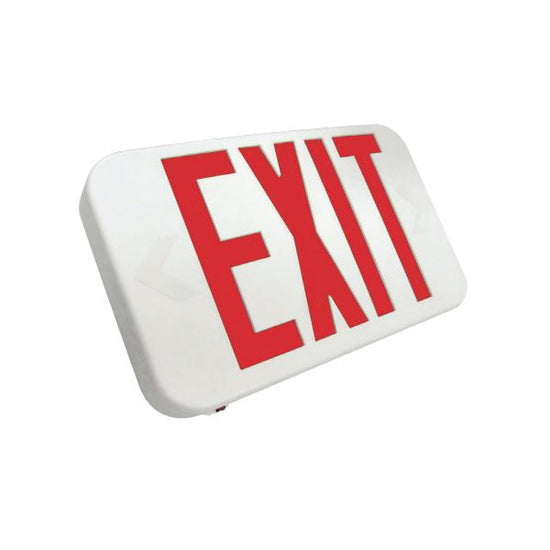 CEXTEU remote-capable LED exit sign with red letters and white housing