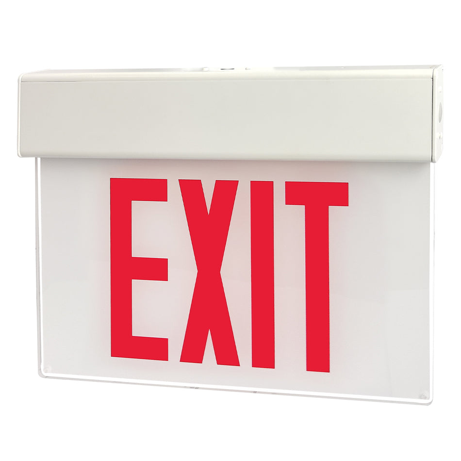 CH900X recessed Chicago-approved edge-lit LED exit sign panel and trim kit components