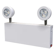 Chicago steel LED emergency unit – front view with dual adjustable heads and slim cabinet