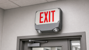 Best Lighting CWLEZXTEU wet location exit and emergency combo installed above doorway