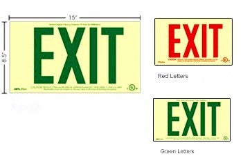 Photoluminescent Exit Signs -75 Foot Viewing Distance