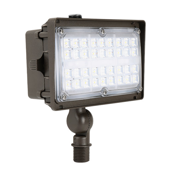 LED flood light with knuckle mount for landscape and building lighting, FXA Series 15W to 45W