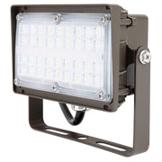 Outdoor LED flood light with yoke mount, bronze square-back housing, FXA Series 15W to 45W