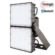 High lumen LED flood light with dual trunnion mount and Bluetooth LiteLogic control, FXA 350W for large outdoor areas