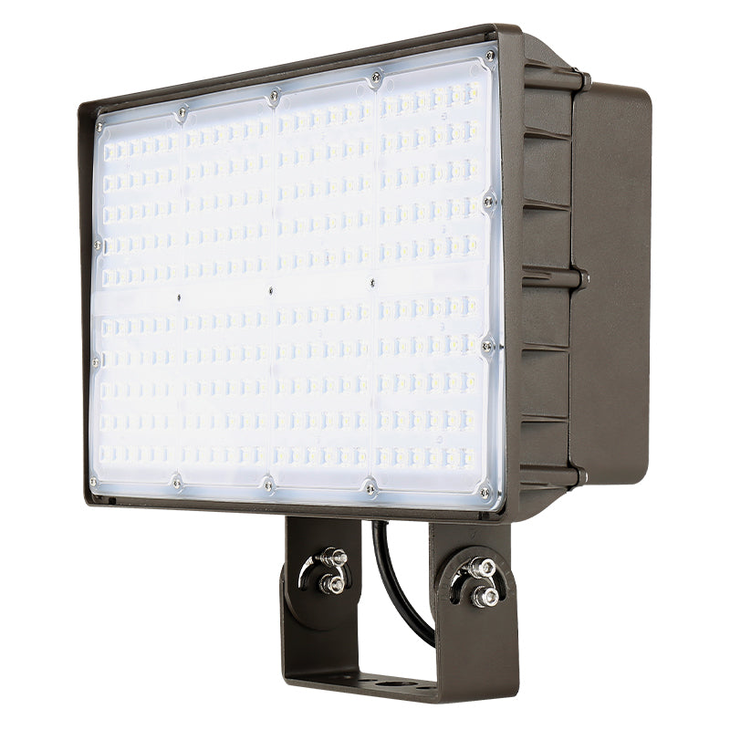 High output LED flood light with yoke mount, FXA 350W model for industrial outdoor lighting
