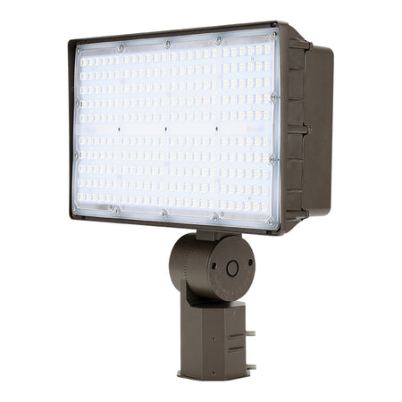 ="Outdoor LED flood light high output fixture with slipfitter mount for pole installation, FXA series