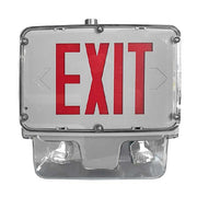 Red Wet-Location Hazardous LED Combo Exit Sign