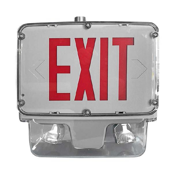 Red Wet-Location Hazardous LED Combo Exit Sign