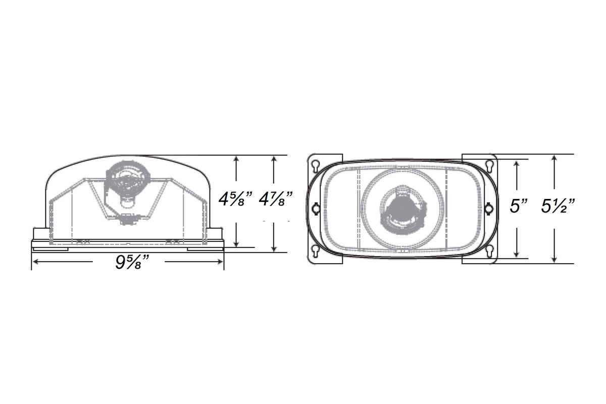 HLRHLED16 LED Hazardous Location Remote Head Single Lamp Dimensions