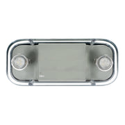 Hazardous-location LED emergency light – front view with dual MR-16 heads and gray housing