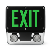 Green NEMA 4X - NSF LED Exit-Emergency Combo - front-view