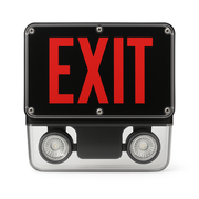 Red NEMA 4X - NSF LED Exit-Emergency Combo - front-view