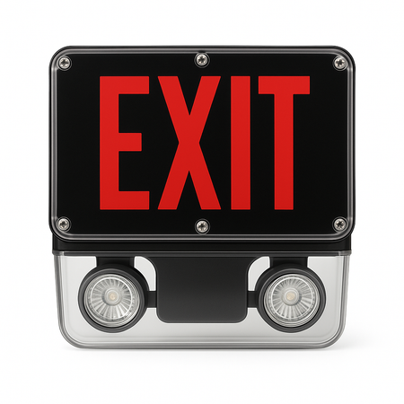 Red NEMA 4X - NSF LED Exit-Emergency Combo - front-view