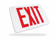 Best Lighting KZXTEU thin die-cast low profile LED exit sign with white housing and red EXIT letters