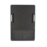 Angled side view of mini LED wall pack highlighting integrated photocontrol and slim profile