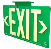 Green Photoluminescent Exit Sign - Wet Location Rated - 100-foot Viewing Distance