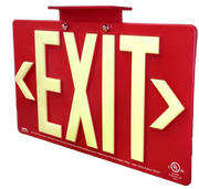 Red Photoluminescent Exit Sign - Wet Location Rated - 100-foot Viewing Distance
