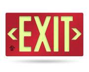 Photolumenescent Red Exit Sign - No Power - 100 Feet Viewing Distance