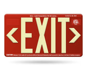 Red Outdoor Photoluminescent Exit Sign