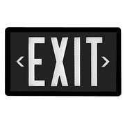 PXP self-luminous tritium exit sign with Black panel and Brushed Aluminum frame finish