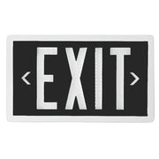 PXP self-luminous tritium exit sign with Black panel and White frame finish