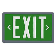 PXP self-luminous tritium exit sign with Green panel and Gray frame finish
