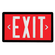 PXP self-luminous tritium exit sign with Red panel and Black frame finish