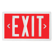 PXP self-luminous tritium exit sign with Red panel and White frame finish
