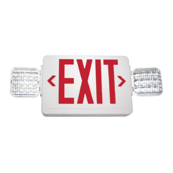 Slim Exit Sign Emergency Light Combo with Battery Backup - Red Letters
