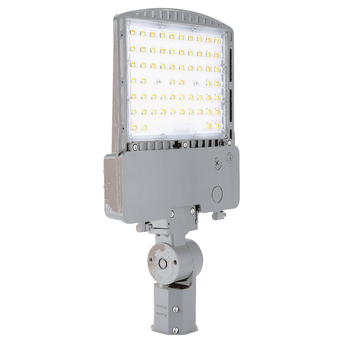 RXAR LED area light with gray aluminum finish
