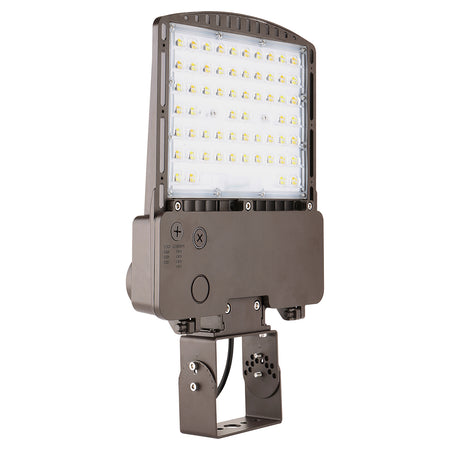 Commercial LED area light with trunnion mount for surface or wall applications