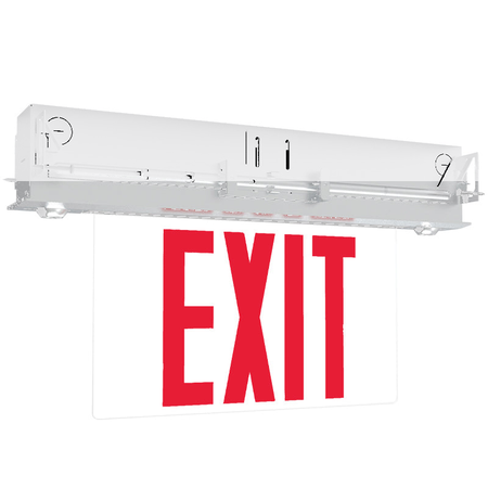 S900C edge-lit LED exit emergency combo with red legend and white finish