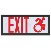 Exitronix CT400E Connecticut wheelchair-accessible LED exit sign with red letters and black finish