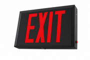 SXTEU steel LED exit sign with red EXIT letters and black housing