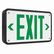 Best Lighting WLEZXTEU compact wet-location LED exit sign green letters black housing product image