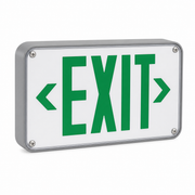 Best Lighting WLEZXTEU compact wet-location LED exit sign green letters grey housing product image