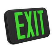 CEXTEU remote-capable LED exit sign with green letters and black housing