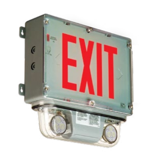 Exit Sign / Emergency Light Combo - Hazardous - Class 1 Division 2 - Options