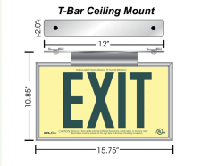 Bright Path Lighting TBar Exit Signs Non Electrical Photoluminescent