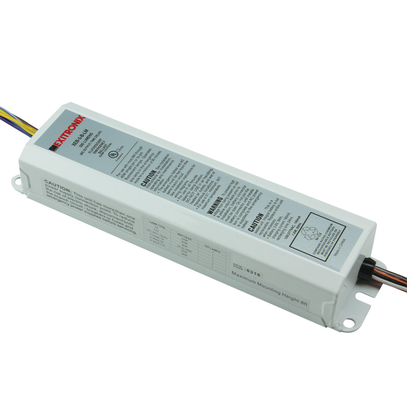 Compact fluorescent emergency ballast with UL 924 listing, NiCad battery, and test switch wiring