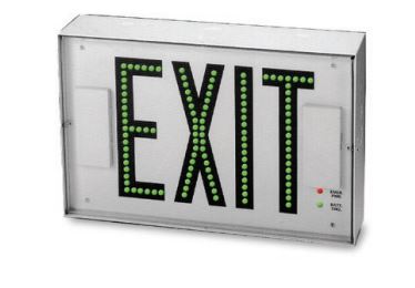 Steel LED Exit Sign – Direct-View Red or Green, UL 924 Listed